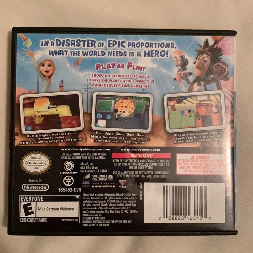 Nintendo DS Game Cloudy with a Chance of Meatballs